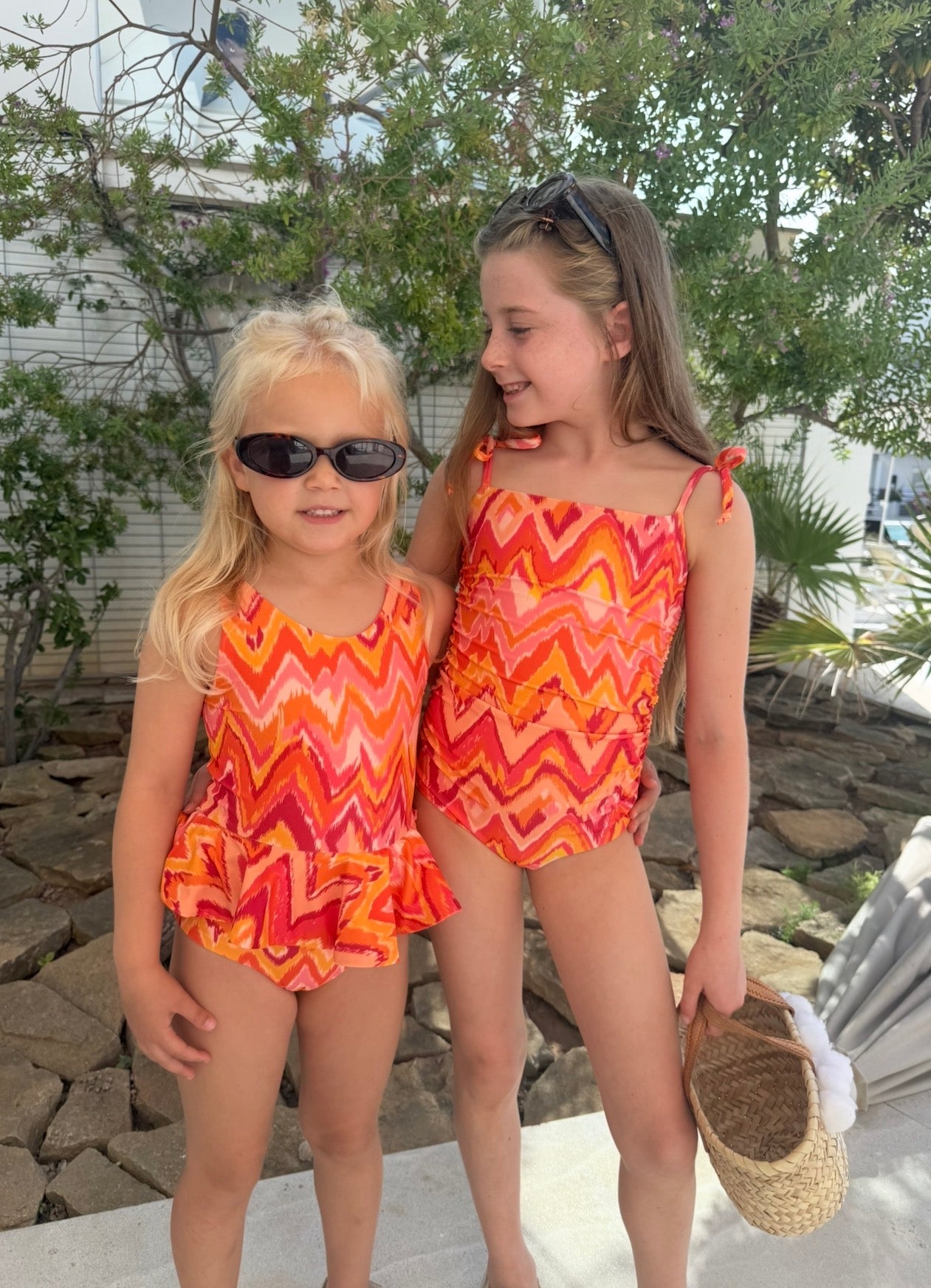 Mini Marrakesh Orange Gathered Tie Shoulder Swimsuit