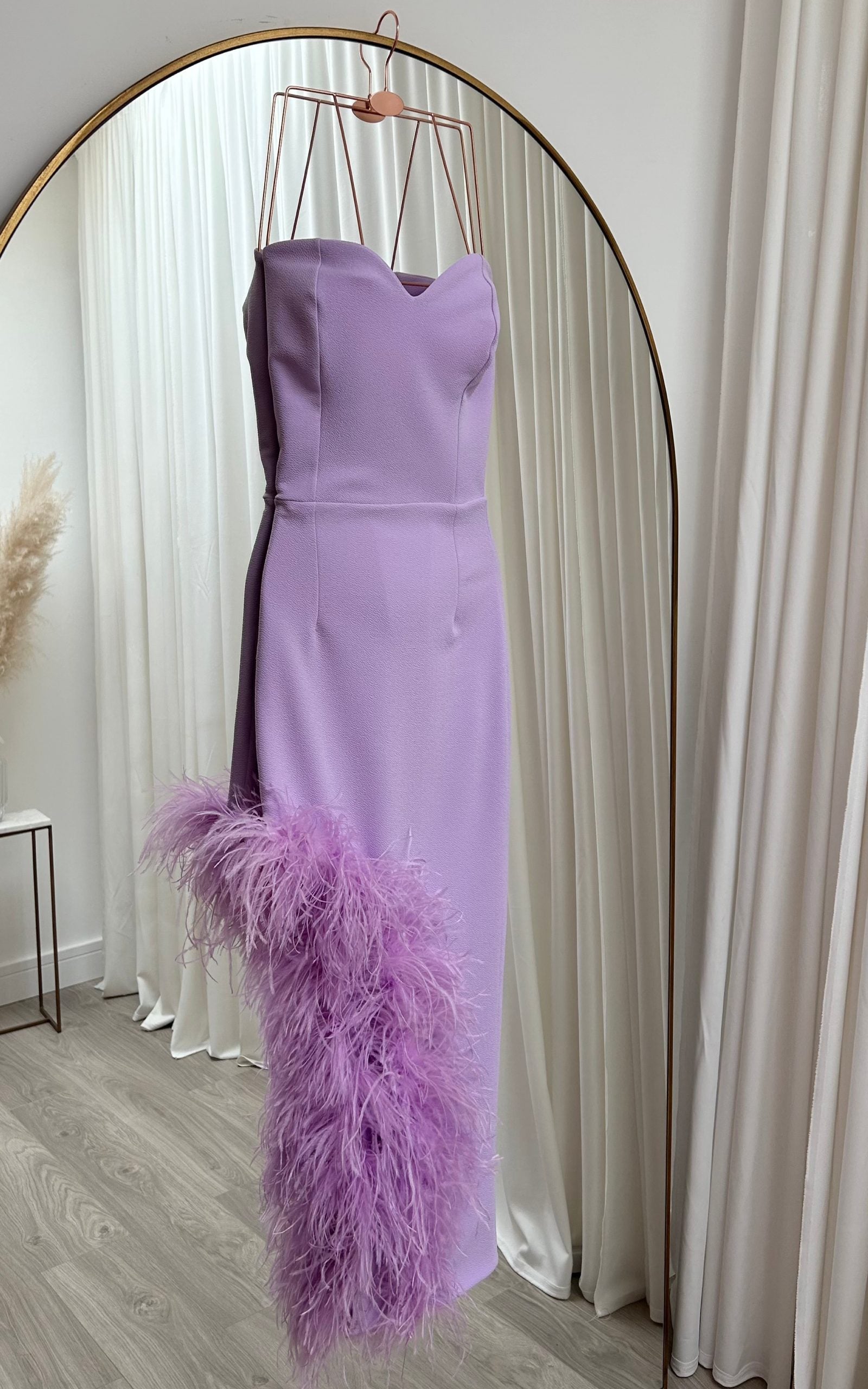 Amara Ostrich Dress Lilac