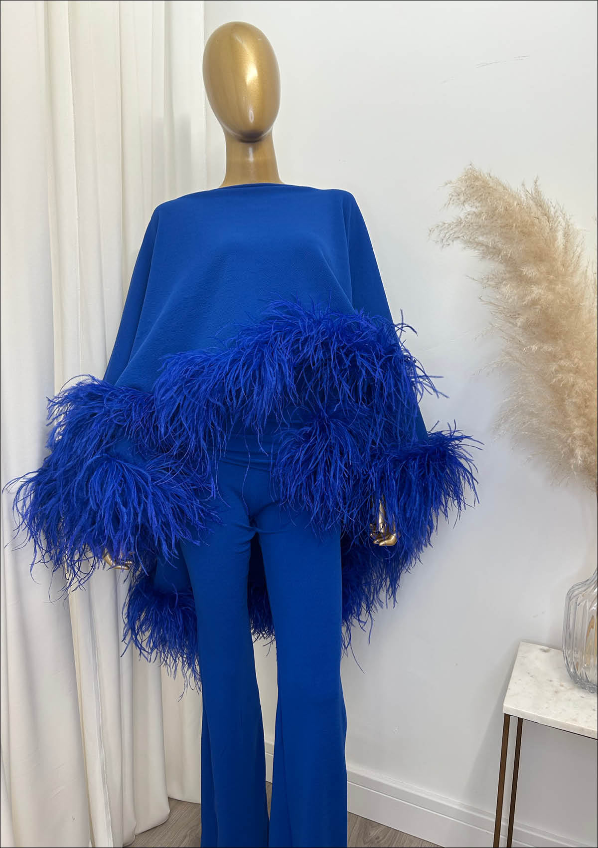 Kylie Cape Trouser Set Royal Blue