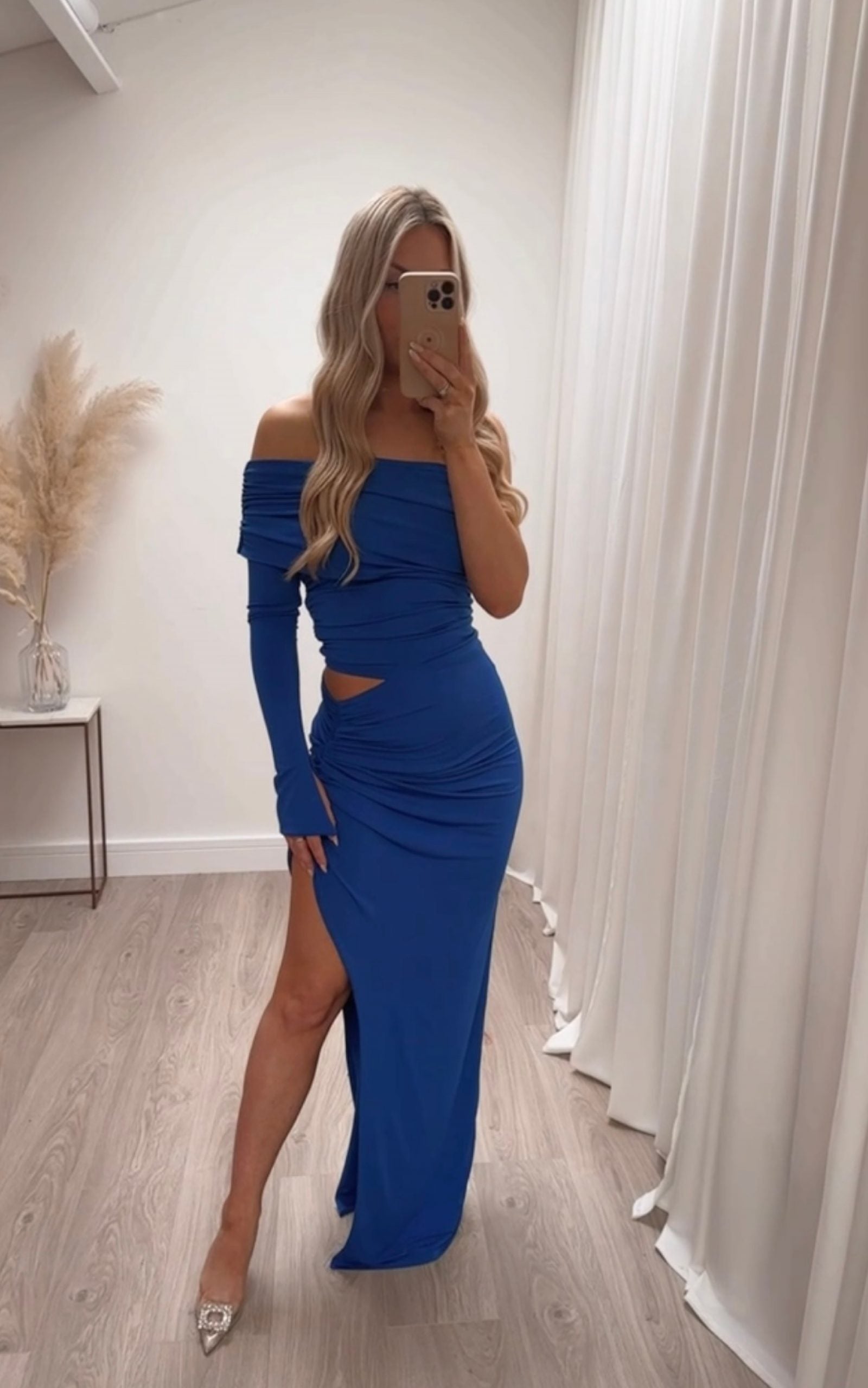 Olivia Asymmetric Dress Royal Blue