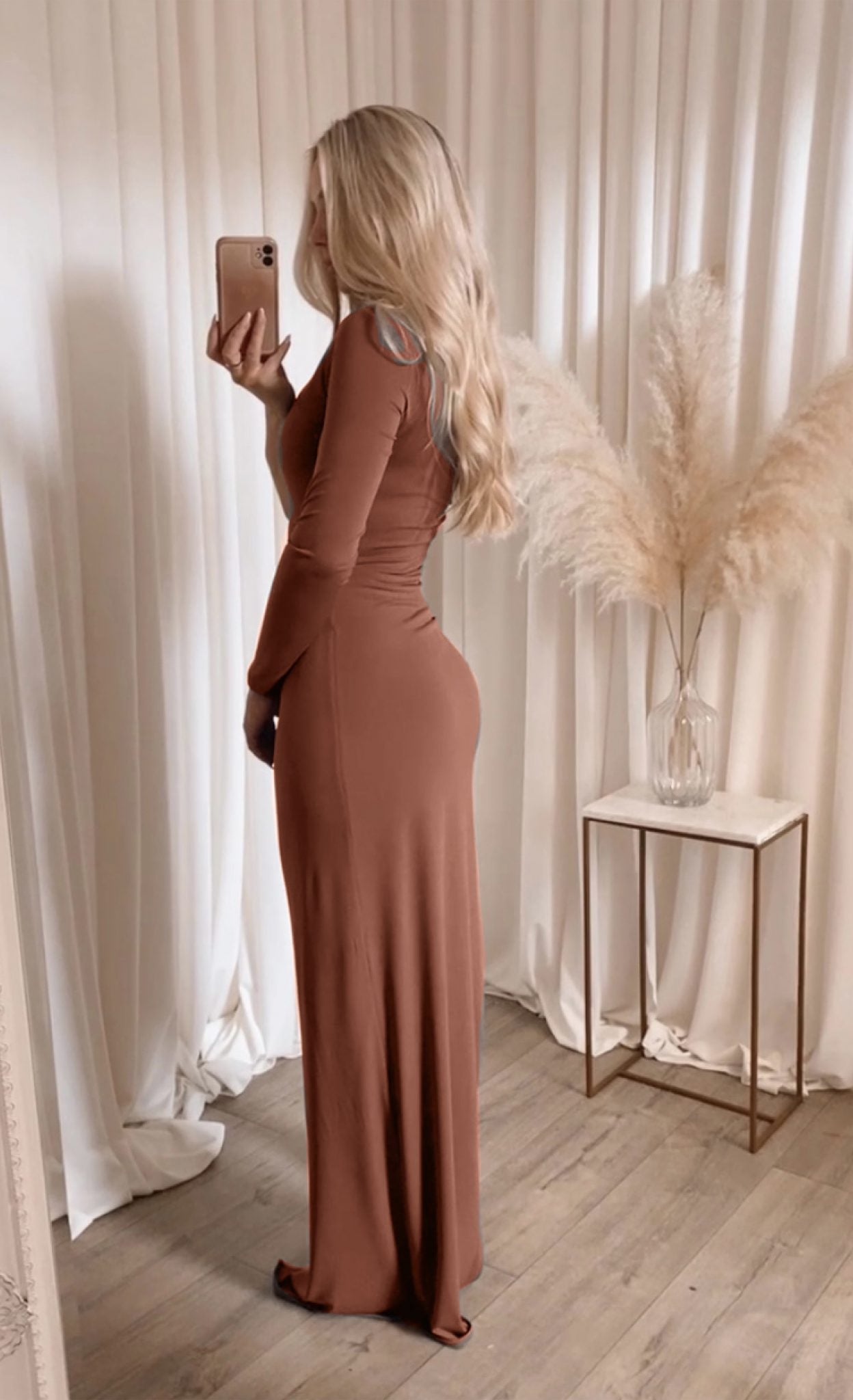 Willow Dress Almond Brown