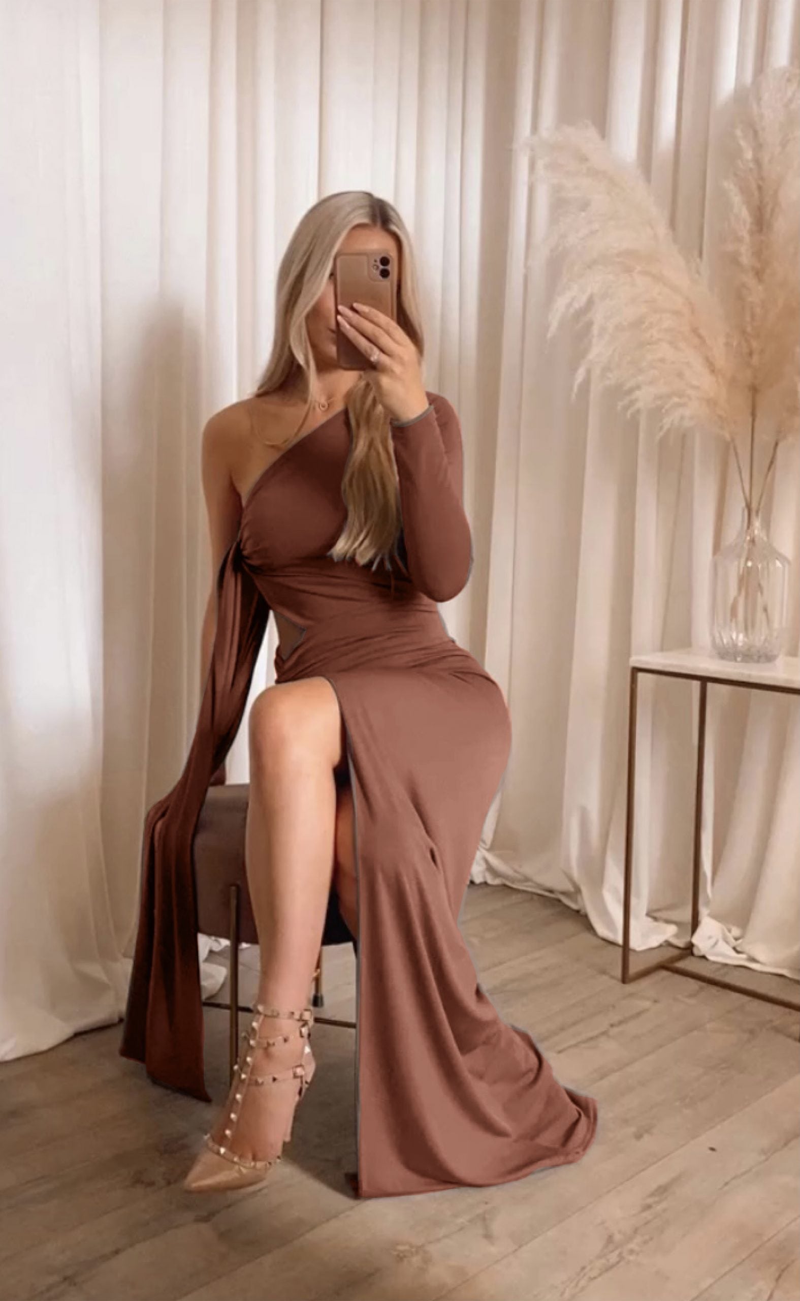 Willow Dress Almond Brown
