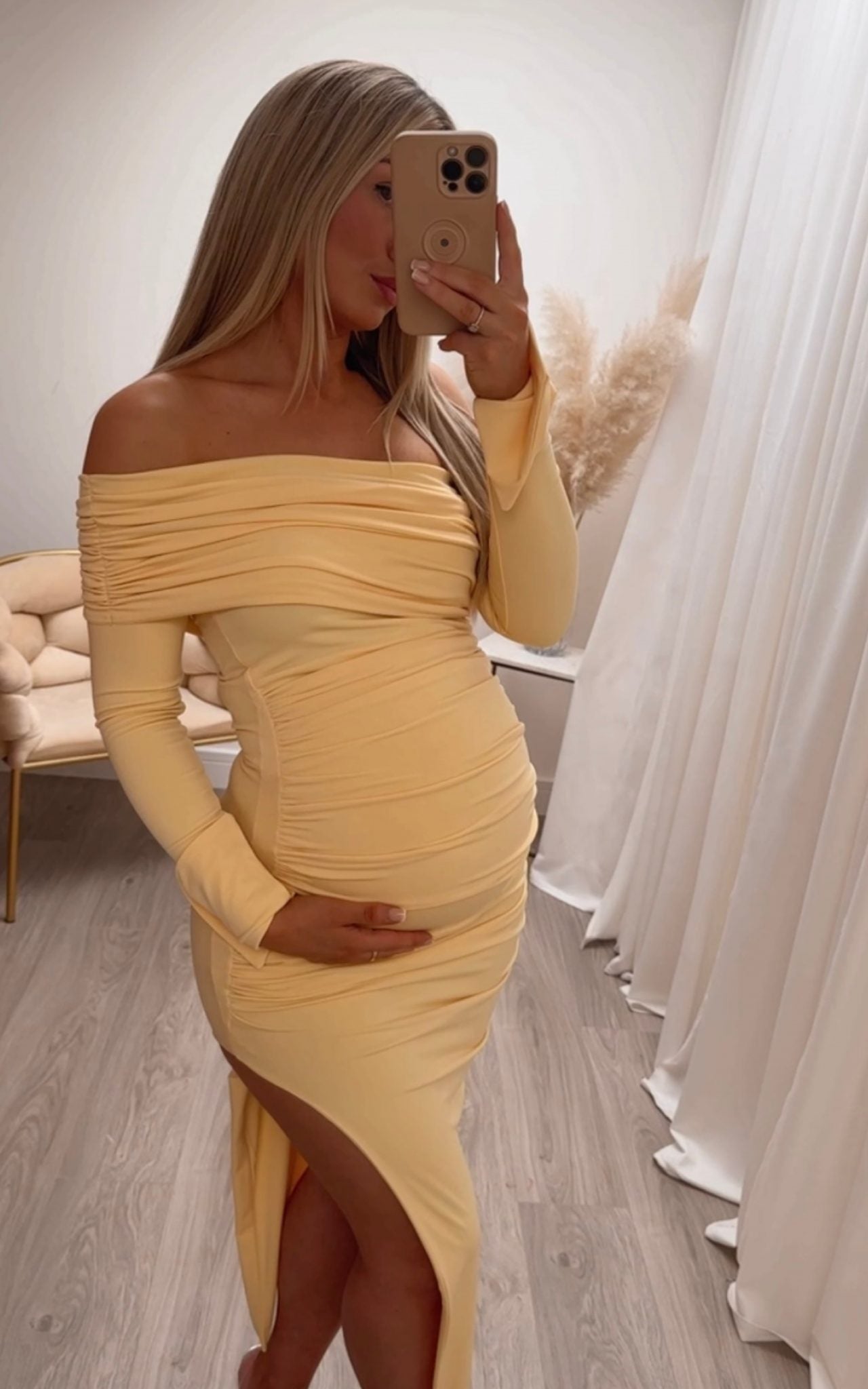 April Maternity Dress Yellow