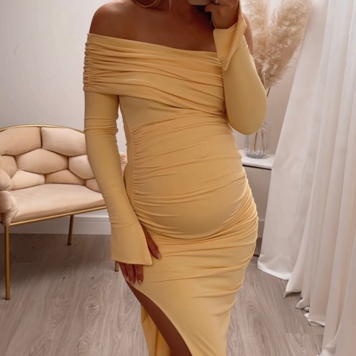 Yellow April Maternity Dress | Luxury Maternity Clothes Yellow April Maternity Dress | Luxury Maternity Clothes