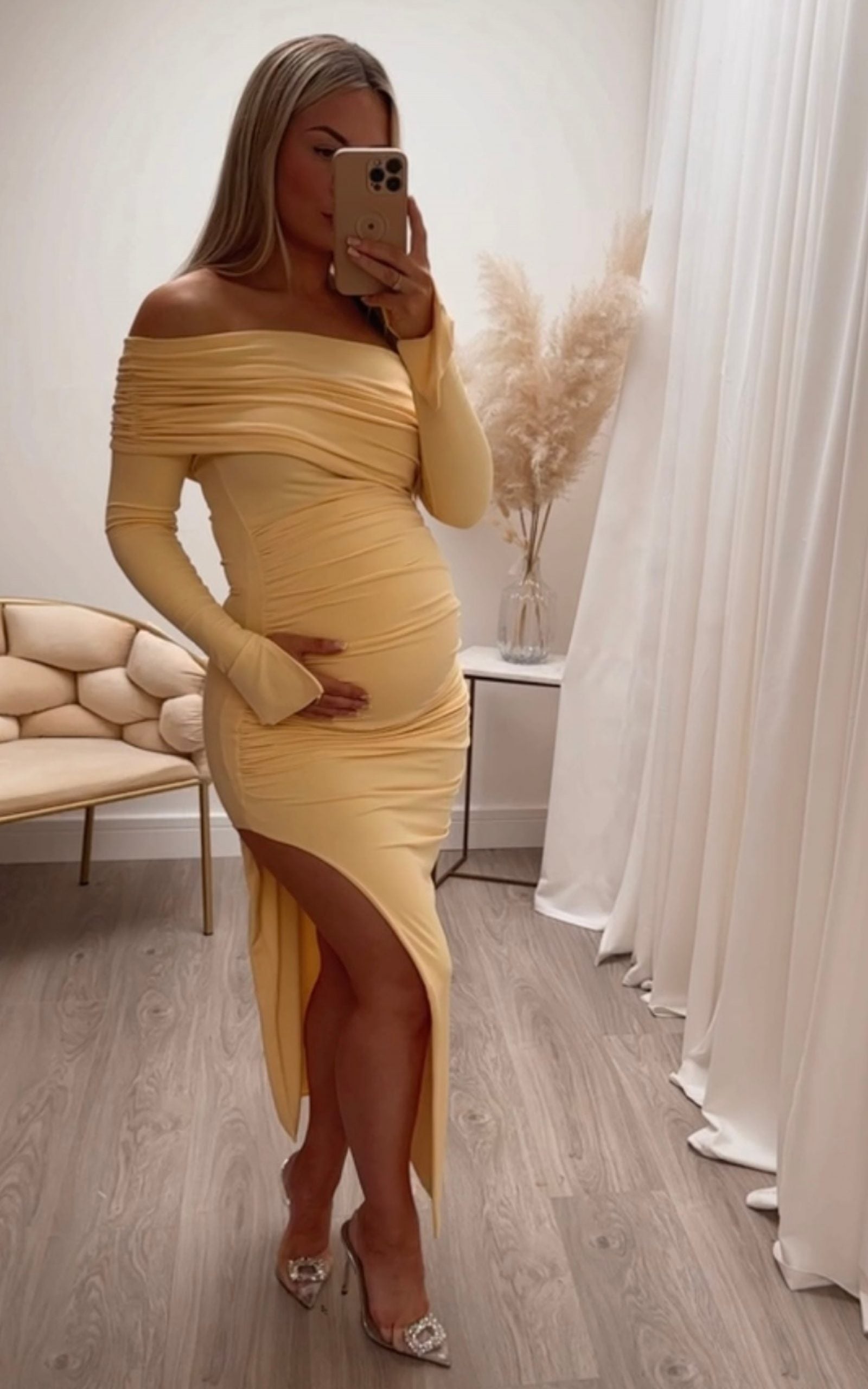April Maternity Dress Yellow
